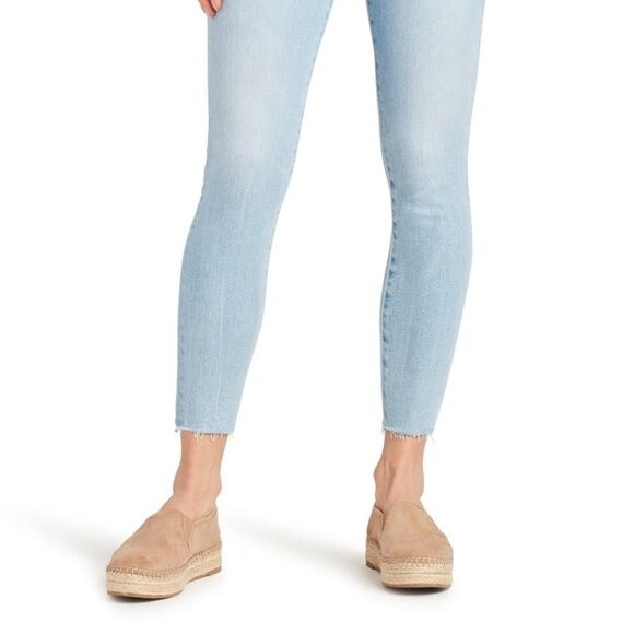 Sam Edelman The Kitten Mid Rise Skinny Crop Light Blue Jeans Size 27 - Picture 4 of 8